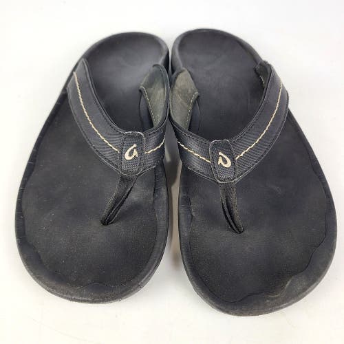 OluKai Ohana Womens Black Flip Flop Sandals Women Size 11