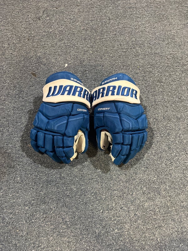 14 Warrior Covert 20 Gloves - Team Stock Savannah Ghost Pirates #2 - Pro  Stock Hockey