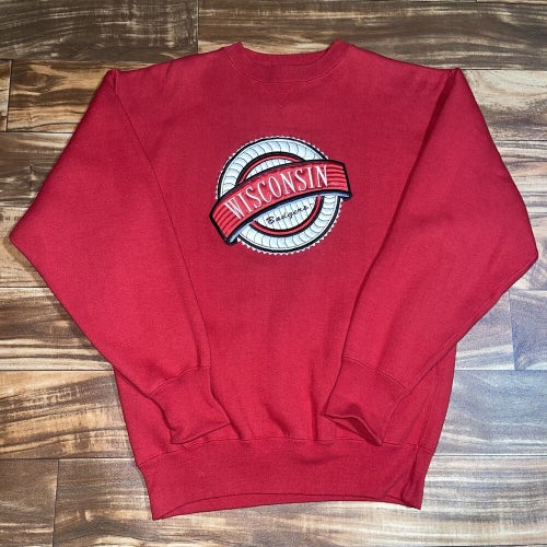 Vintage Wisconsin Badgers Crewneck Sweatshirt Mens M NCAA 90s Midwest Embroidery