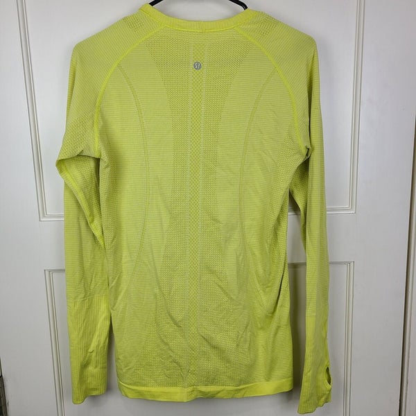 LULULEMON Yellow Swiftly Tech Long Sleeve Crew Shirt Top Size 10