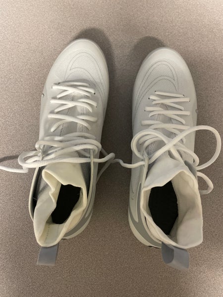 White Men's Molded Cleats Mid Top Alpha Huarache 8 Elite