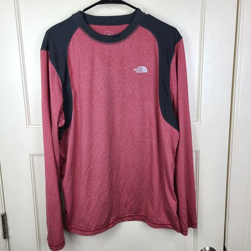 The North Face Men's Long Sleeve Raglan Performance Outdoors Shirt Red Size: L