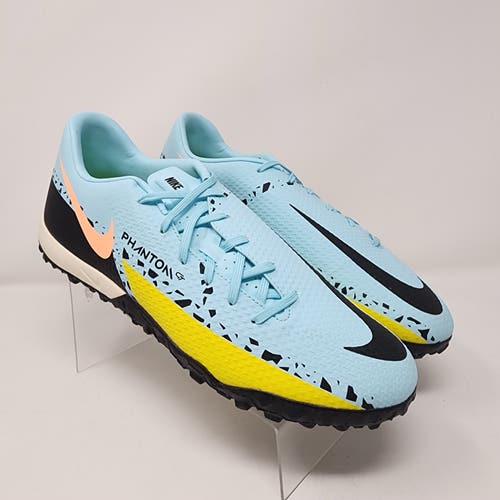 Nike Turf Soccer Shoes Mens 10 Blue Phantom GT2 Academy Glacier Ice Yellow