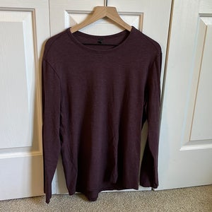 Lululemon Maroon Long Sleeve T Shirt (Size Large)