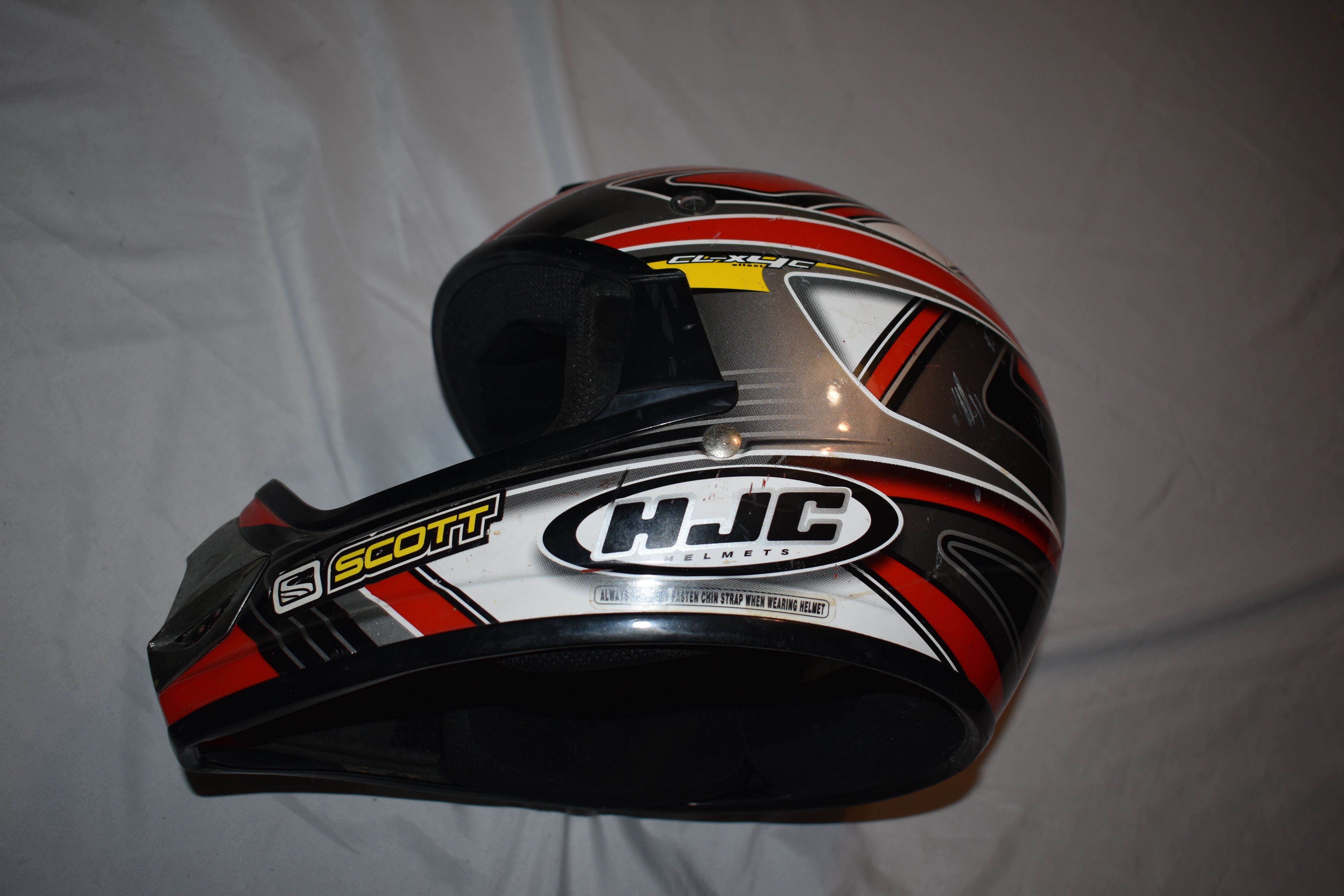 hjc cl x4 helmet SALE - HJC CL-X4c Effect Motocross Helmet, Red, Youth S/M | SidelineSwap