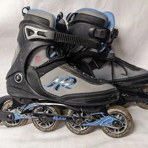 K2 Flight 80 Women's In-Line Skates Size Women's 9 Color Gray Condition Used