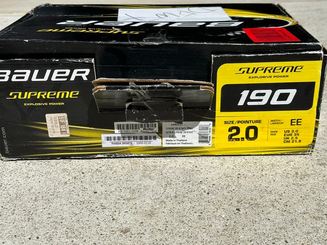 Used Bauer Extra Wide Width Size 2 Supreme 190 Hockey Skates