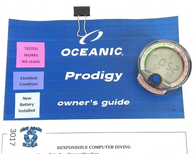 Oceanic Prodigy Scuba Dive Computer Puck Module with Manual EXCELLENT      #3017