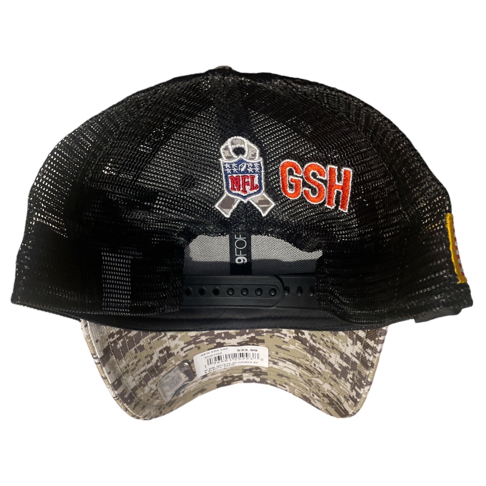 New Era Black/Camo Chicago Bears 2022 Salute to Service 9FORTY Snapback Trucker Hat