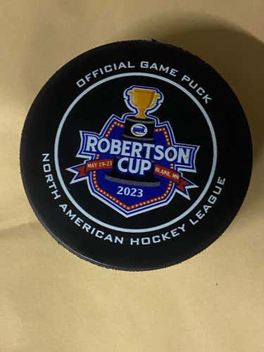NAHL Junior Hockey 2023 Robertson Cup Championship Official Game Puck