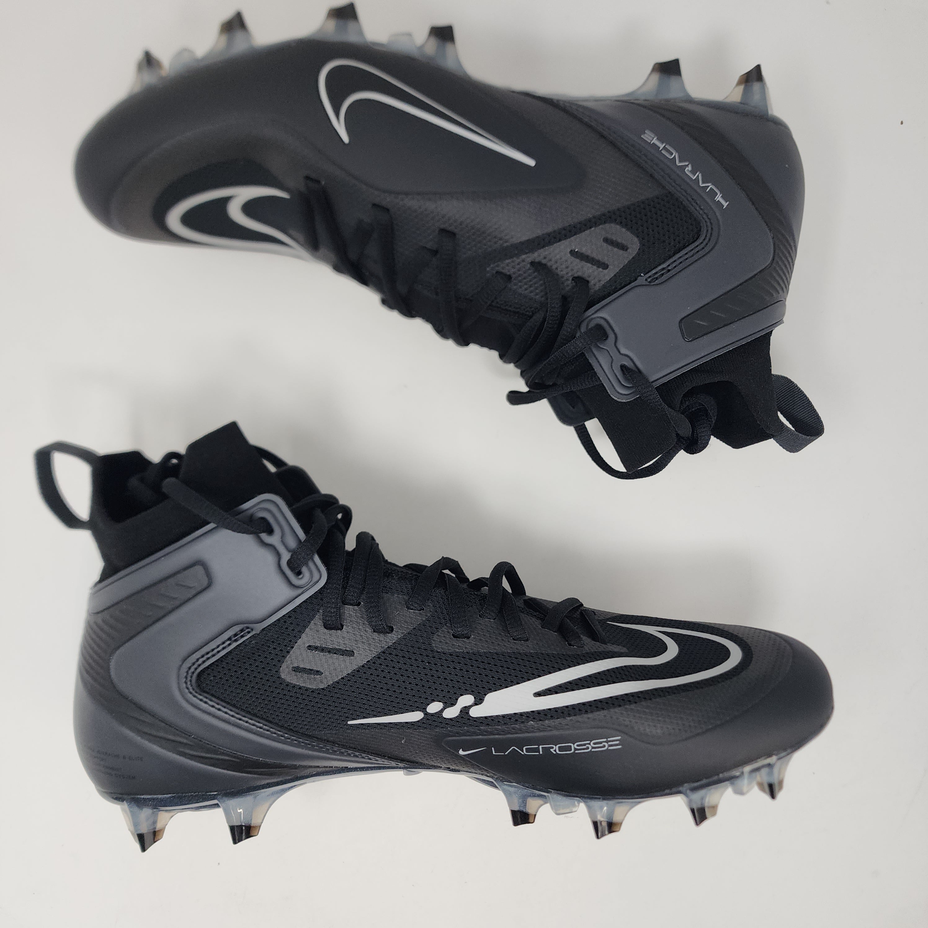 Nike Alpha Huarache 8 Elite LAX Mens 11.5 Black Grey 