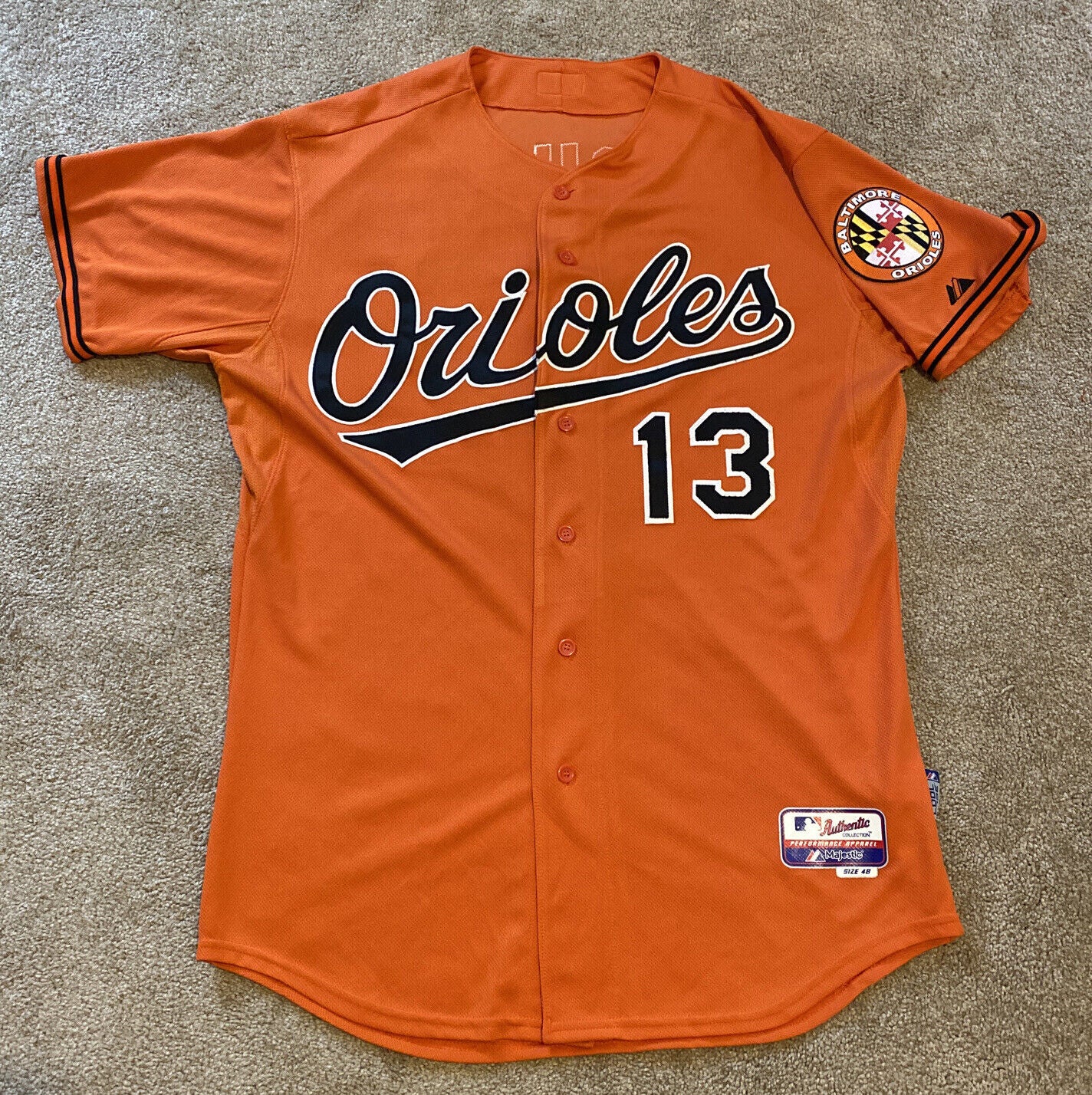 Authentic Baltimore Orioles Manny Machado COOL BASE Orange