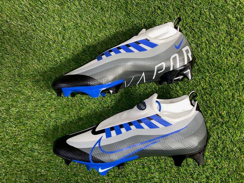 Nike Vapor Edge Pro 360 White Royal Blue Football Cleats  display picture 1