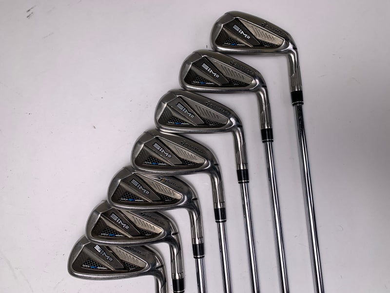 Taylormade SIM2 MAX Iron Set 5-PW+AW KBS Max MT 85g Regular Steel Mens RH