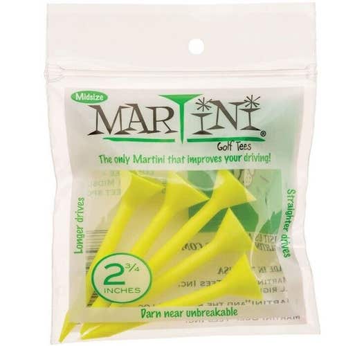 Martini Golf Tees 2.75" Midsize - 5 pack - YELLOW