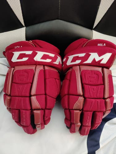 CCM CL Yandle Pro Stock Gloves 14 Coyotes Maroon