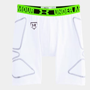 New Under Armour Mens Compression Break Through Baseball Slider 1242250-100 WHITE