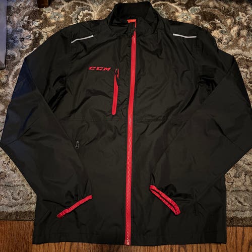 CCM Adult XS windbreaker NWOT black with red trim