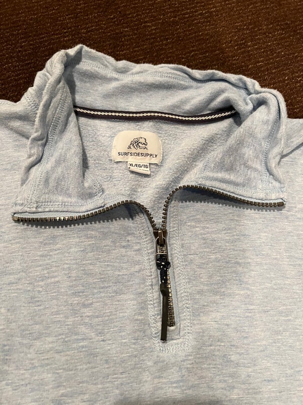 Gently Used Men’s Surfside Supply 1/4-Zip Pullover (Light Blue Heather, Size XL)