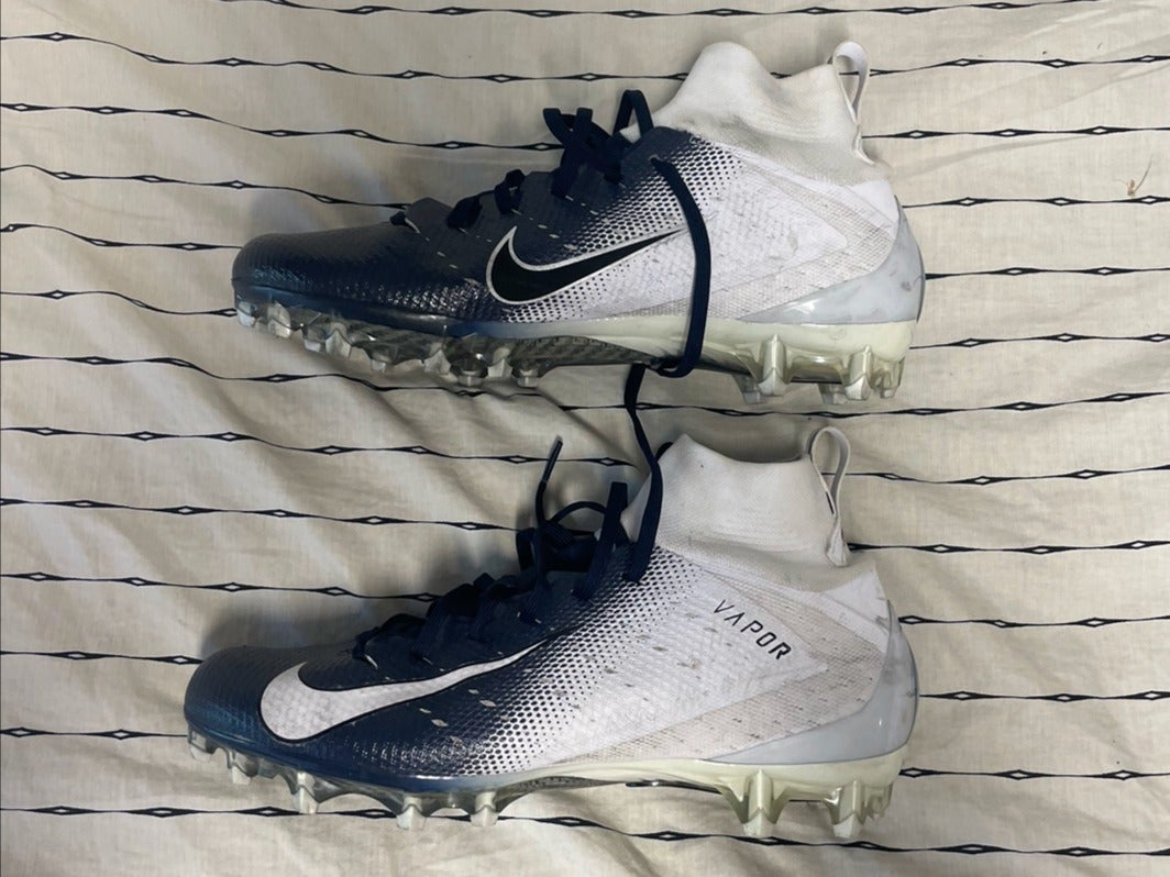 Cameron Lawrence Dallas Cowboys Game Worn & Signed White & Blue Customized  53 Nike Cleats - Big Dawg Possessions