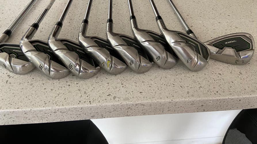 Used Men's TaylorMade Right Handed RBZ Iron Set Stiff Flex 8 Pieces Steel Shaft, 4 to P