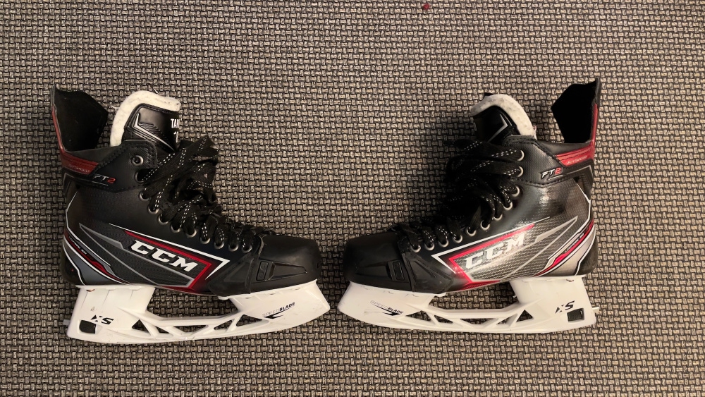 Made In Canada custom CCM FT2 size Left 8 1/2, Right 8 1/4 Speedblade XS Stainless Steel Included