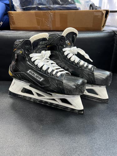 OA8 Senior Used Bauer 2s pro Hockey Goalie Skates D&R (Regular) 9.0 With LS5G Vertexx Carbon Blade