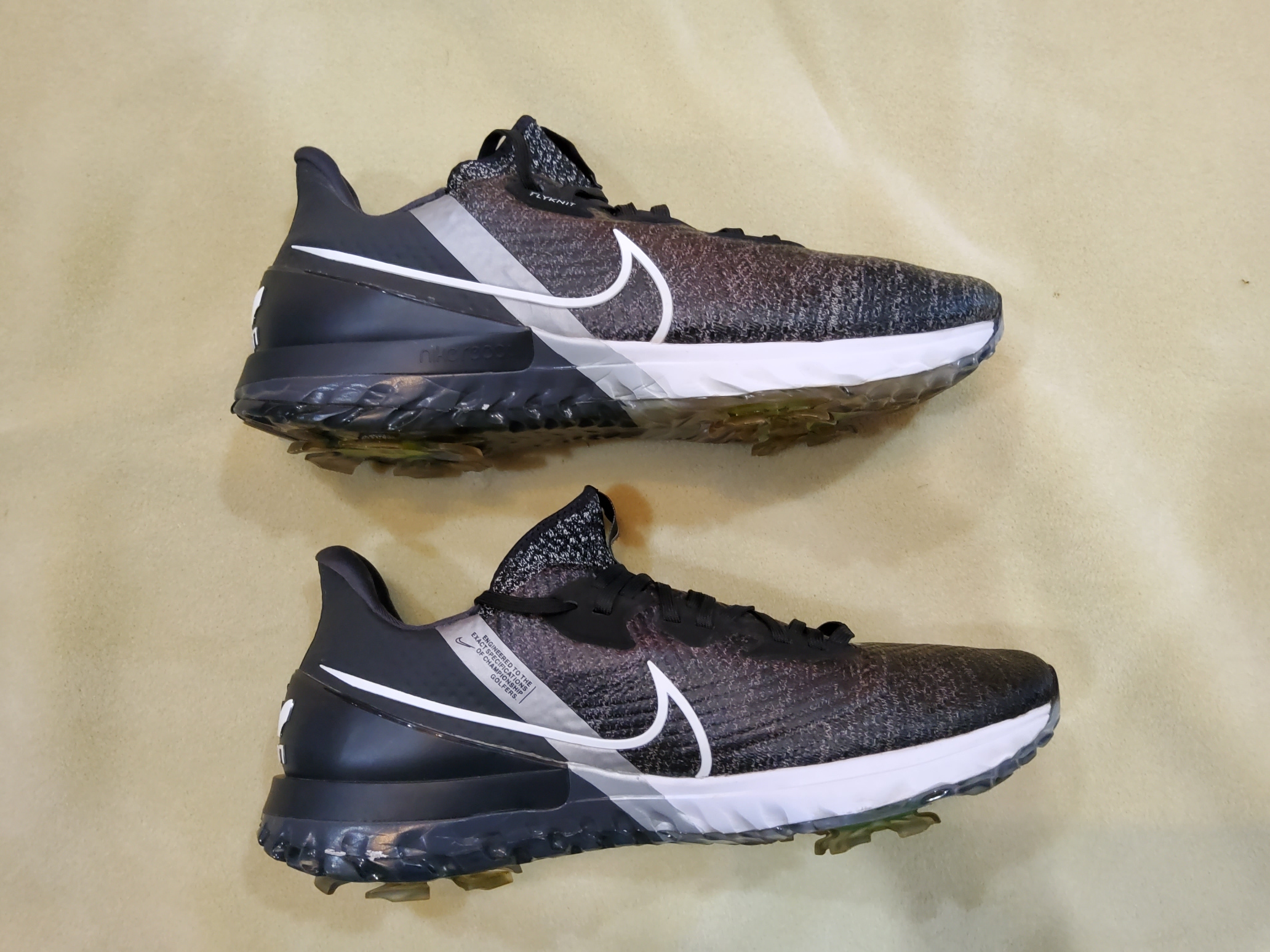 Used Men's Size 11.5 (Women's 12.5) Nike Air Zoom Infinity Tour Golf Shoes Black/Silver/White