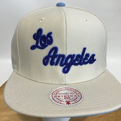 NWT Mitchell & Ness Los Angeles Lakers NBA Snapback Adjustable Hat - Off White -