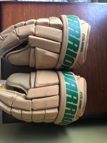 Minnesota Wild Tan Retro Brown Winter Classic Foligno Warrior Pro Stock Gloves 14"