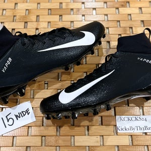 WIDE Nike Vapor Untouchable Pro 3 Football Cleats Black AQ8786-010 Mens size 15 WD