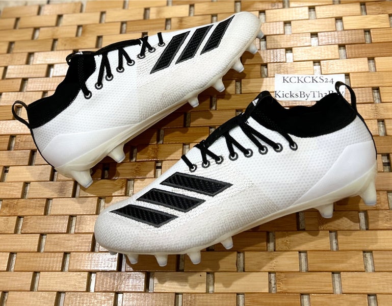 Adidas Adizero 8.0 Football Cleats White Black EE4072 Mens size 13 Iridescent |