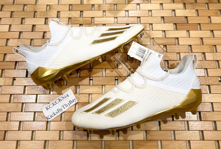 Adidas Adizero Football Cleats White Gold EH2547 Mens size 13