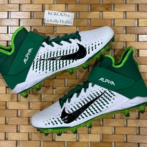 Nike Alpha Menace Pro 2 Mid Football Cleats AQ3209-106 White Green Men's size 13