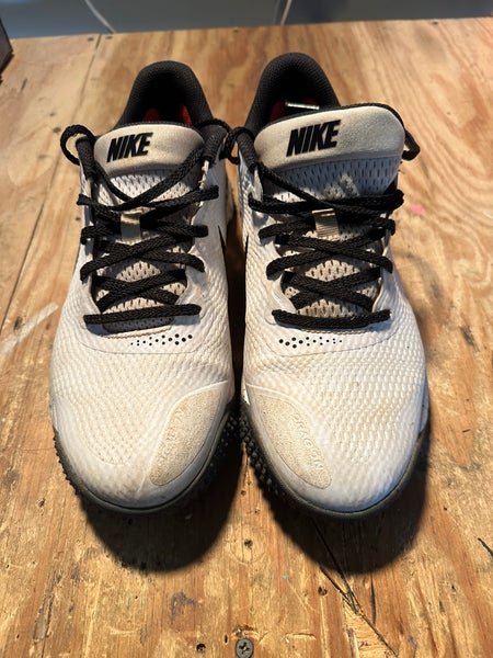 White Men's Turf Cleats Low Top Nike alpha huarache elite 3