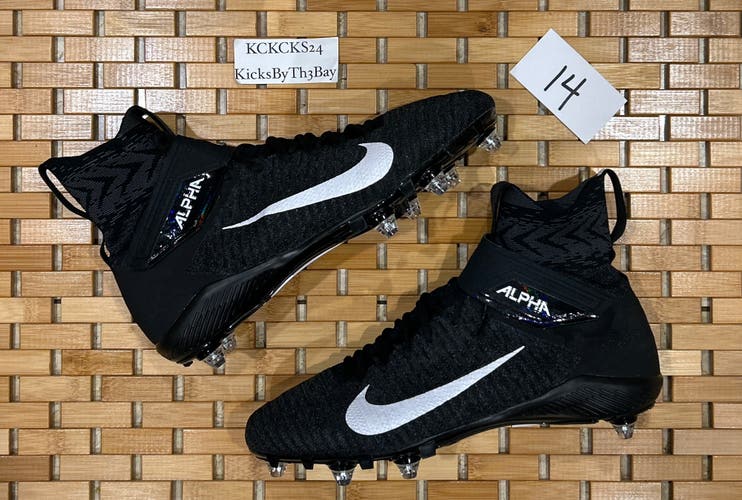 Nike Alpha Menace Elite 2 D Black Football Cleats CI530-001 Mens size 14 Detachable