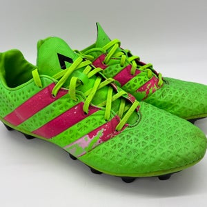 US 8 Adidas Soccer Football Cleats Spikes Shoes Green Pink WASHED