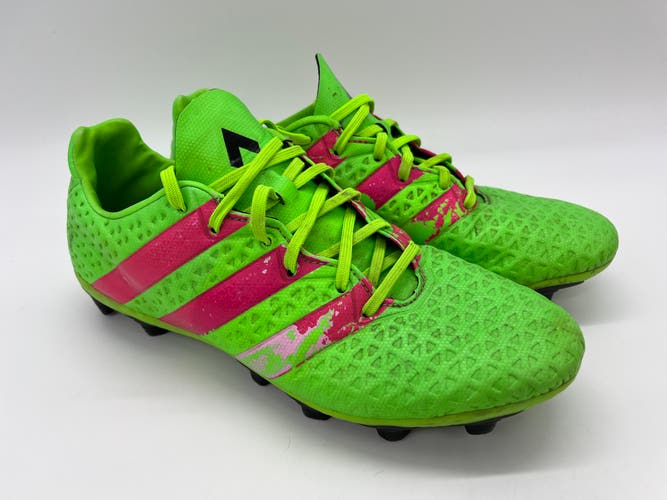 US 8 Adidas Soccer Football Cleats Spikes Shoes Green Pink WASHED