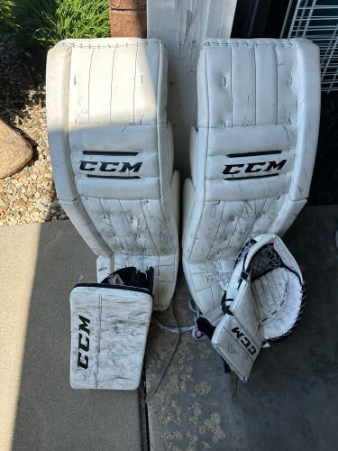 Used CCM Retro Flex 550 Goalie Leg Pads, Glove, Blocker