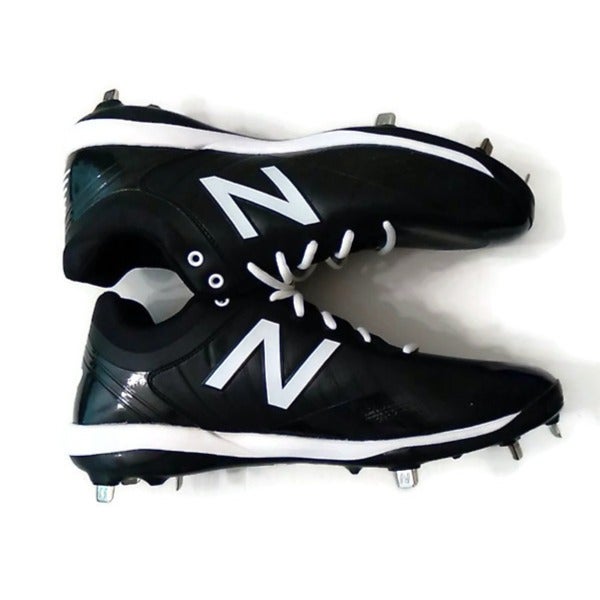 New Balance L4040BK5 Black-White Adult Men's Size 12.5 (Women's 13.5) Metal Low Top 4040