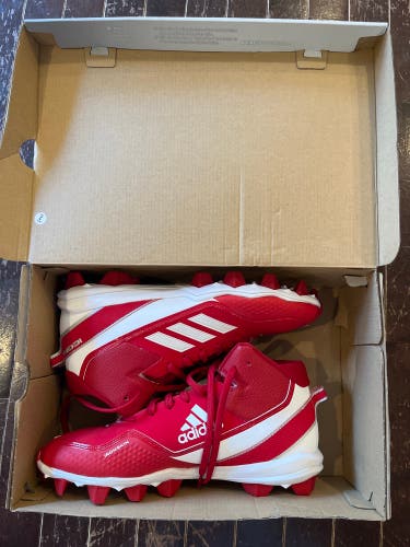 Red Men's Molded Cleats Mid Top Icon size 10