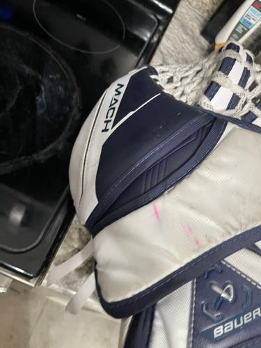 Bauer Mach Senior Glove . Barely used.  Broken in and used at 20 practices .