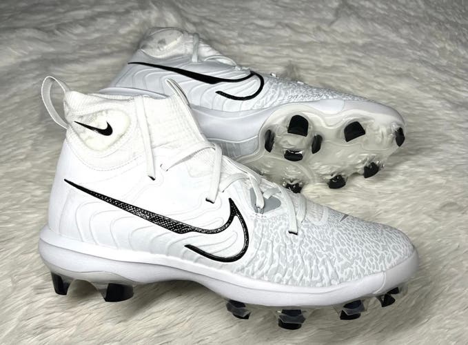 Size 8 Men’s Nike Alpha Huarache NXT MCS Molded White Black Baseball Cleats