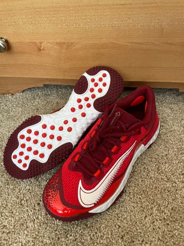 Red Men's Turf Cleats Nike Alpha Huarache Elite 4 Turf