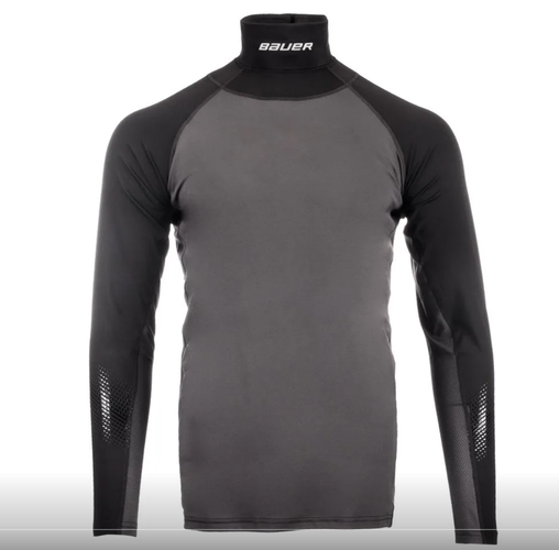Bauer ADULT XXL S19 Pro Long Sleeve Base-Layer Shirt w/ Kevlar Neck-Guard
