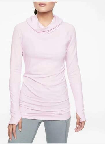 Athleta Essence Hooded Cowl Neck Long Sleeve Tunic Pink 405077 Size: XS