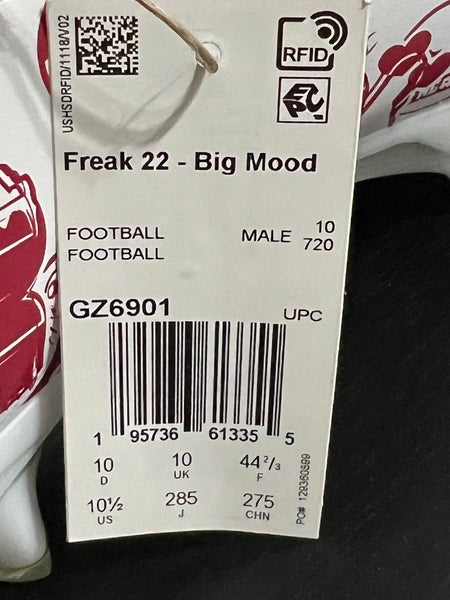 Adidas Freak 22 ‘Big Mood’ Men’s Size 10.5 Football Cleats Red White