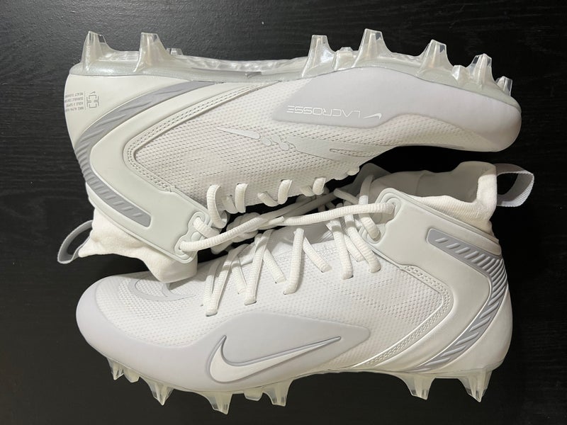 Nike Alpha Huarache 8 Varsity White/Grey Lacrosse Cleats