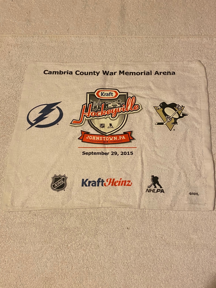 2015 NHL Kraft Hockeyville Game Rally Towel Pittsburgh Penguins Tampa Bay Lightning New