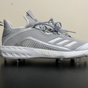 Adidas Icon 6 Low Metal Baseball Cleats Men's Size 11.5 Gray / White